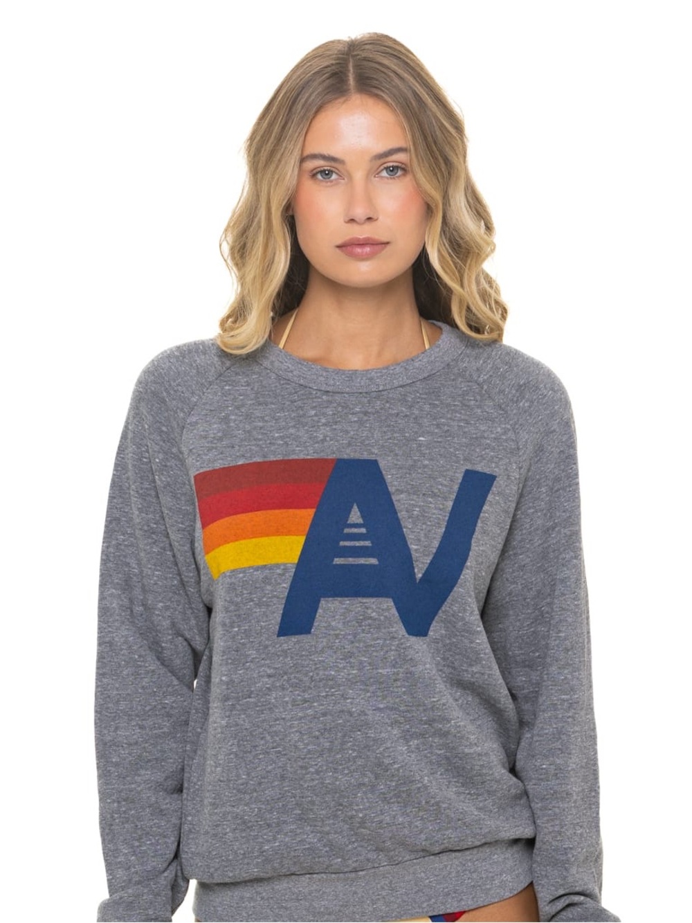 Aviator Nation LOGO SWEATSHIRT - HEATHER GREY